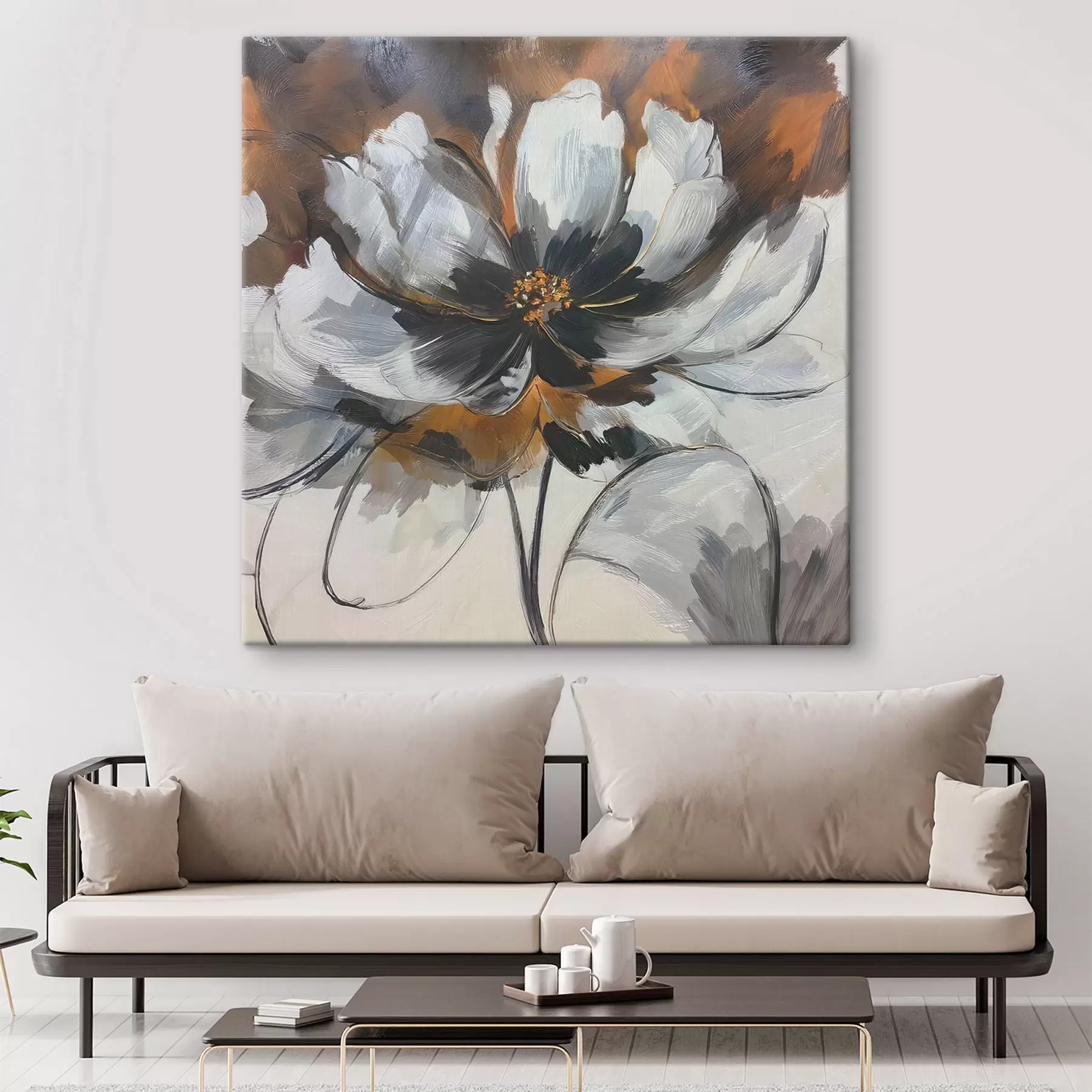 murales de pared Abstracción con una flor s48696