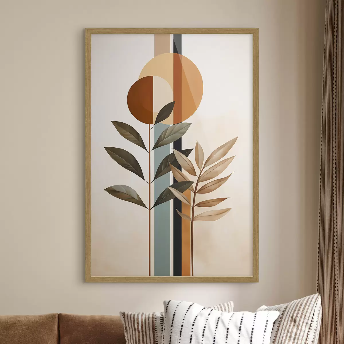 Poster Plantas abstractas con círculos y líneas f48929