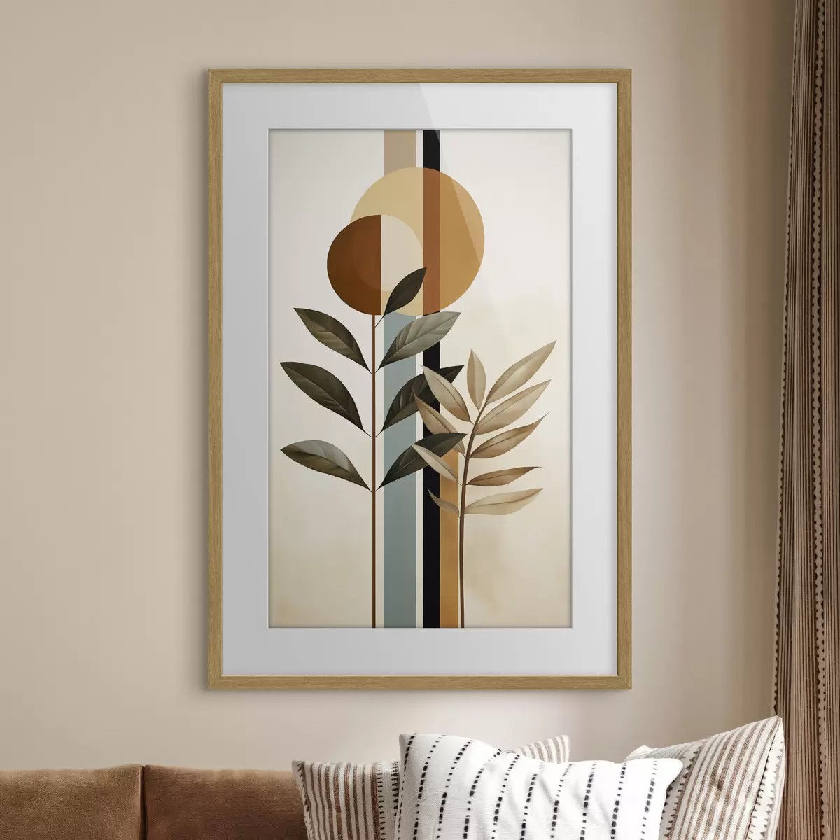 Poster Plantas abstractas con círculos y líneas f48929