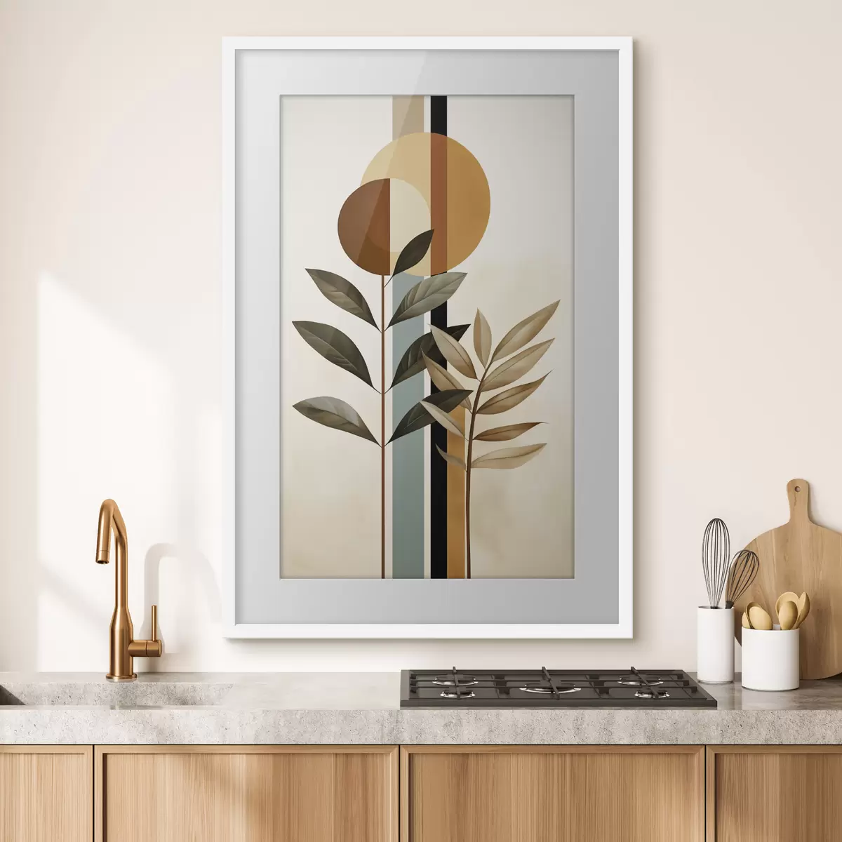 Poster Plantas abstractas con círculos y líneas f48929