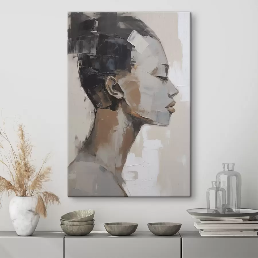 murales de pared Imitación de un retrato femenino pintado s48975