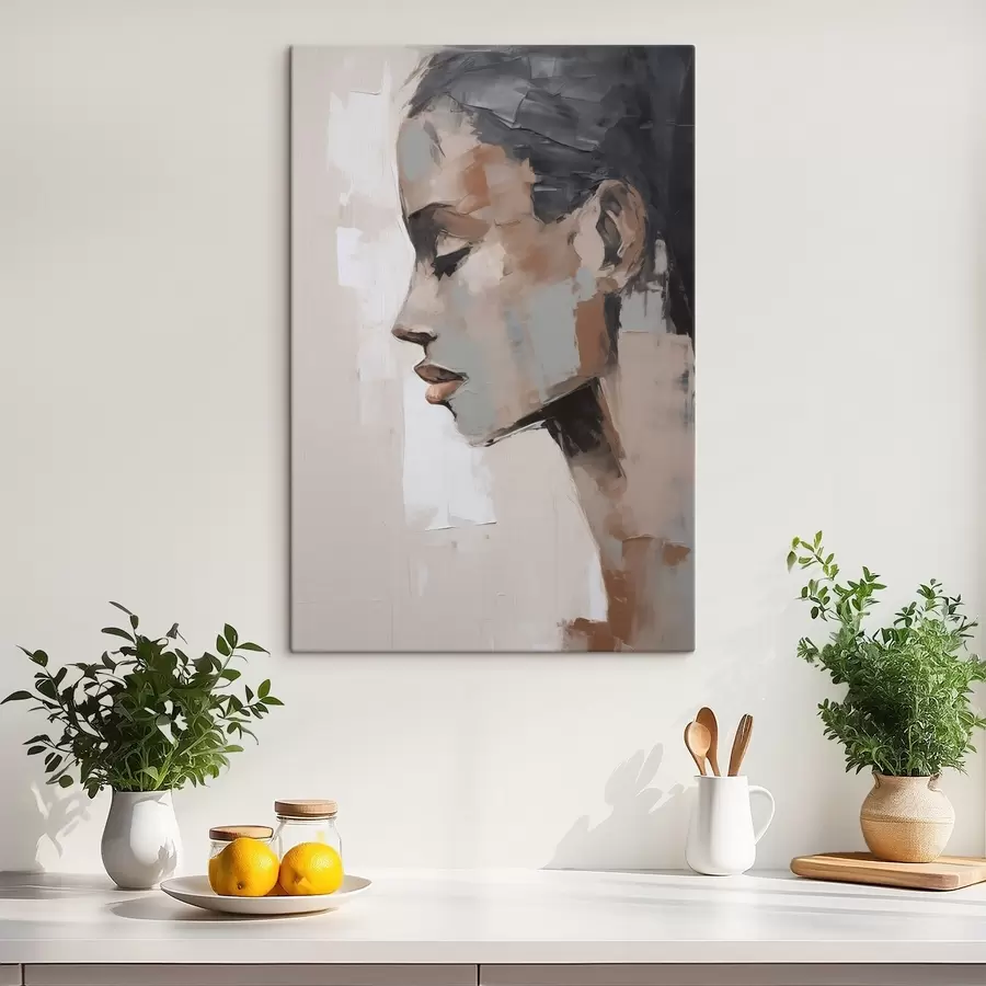 murales de pared Retrato femenino abstracto imitación de pintura s48976