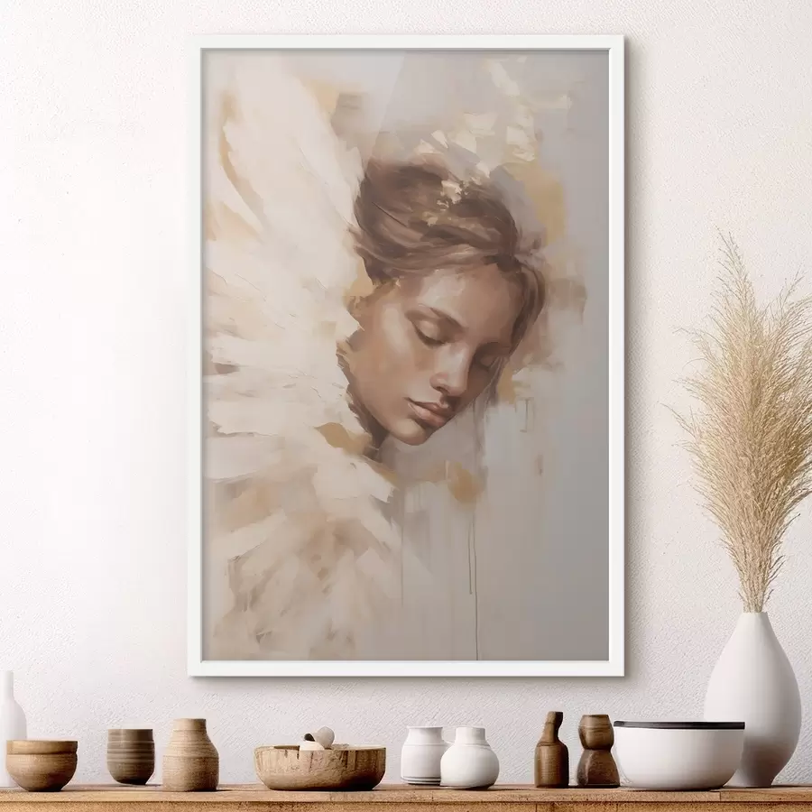 murales de pared Niña con un ala de ángel f48980