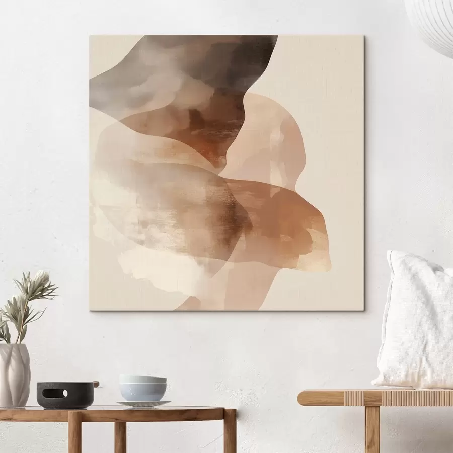 murales de pared Composición abstracta en cálidos tonos marrón-beige s48835