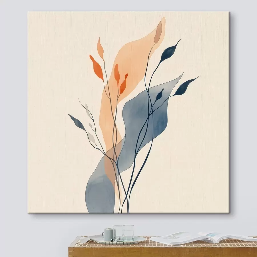 murales de pared Composición con siluetas vegetales expresivas en un estilo de ilustración artística s48838