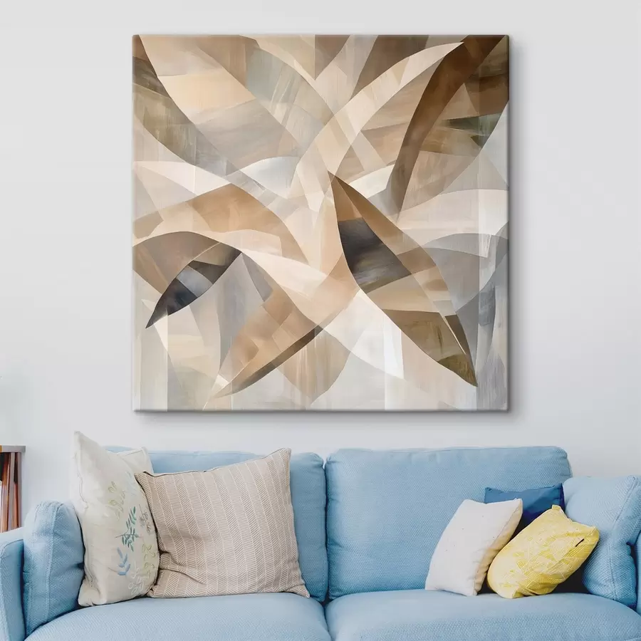 murales de pared Motivos vegetales en tonos naturales cálidos, con un estilo artístico de póster s48847