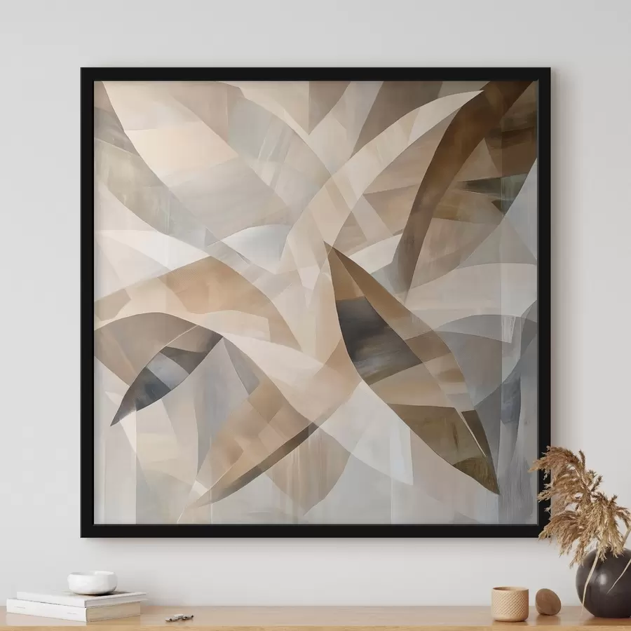 murales de pared Motivos vegetales en tonos naturales cálidos, con un estilo artístico de póster f48847