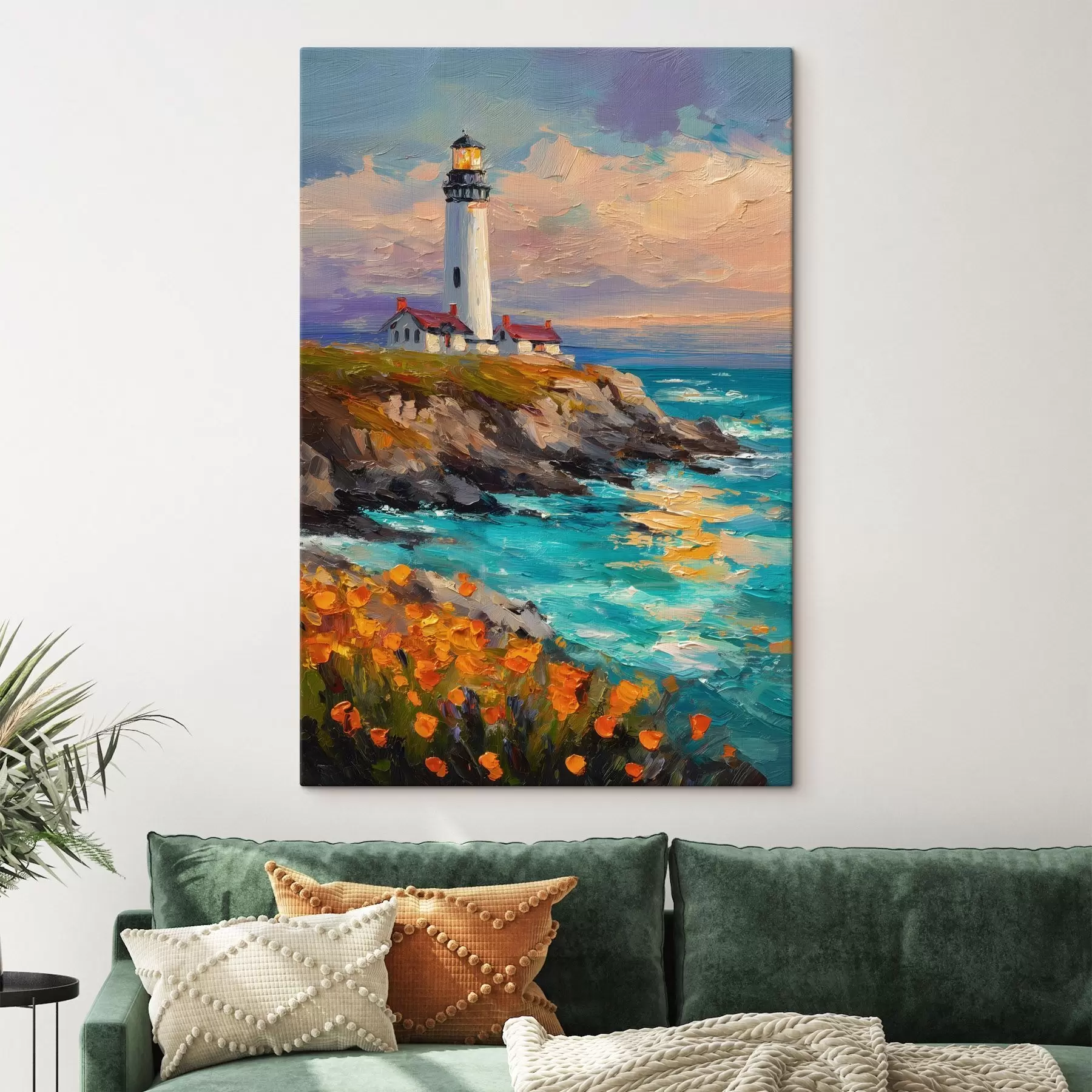 murales de pared un pintoresco faro s49003