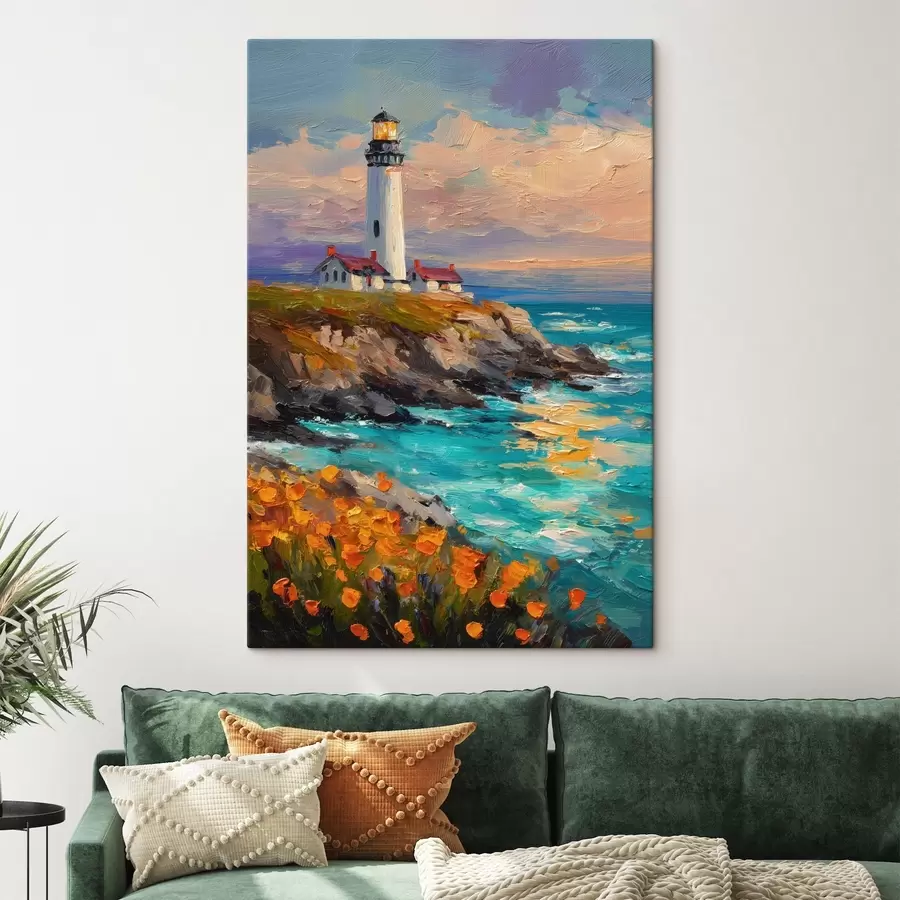 murales de pared un pintoresco faro s49003