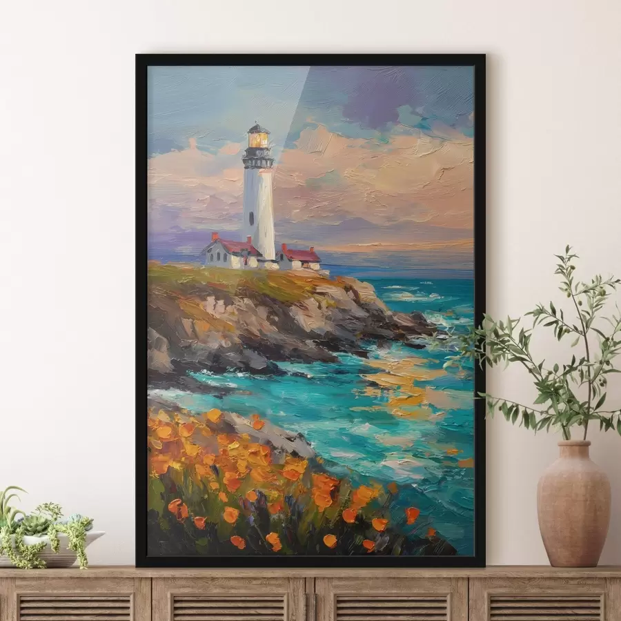 murales de pared un pintoresco faro f49003