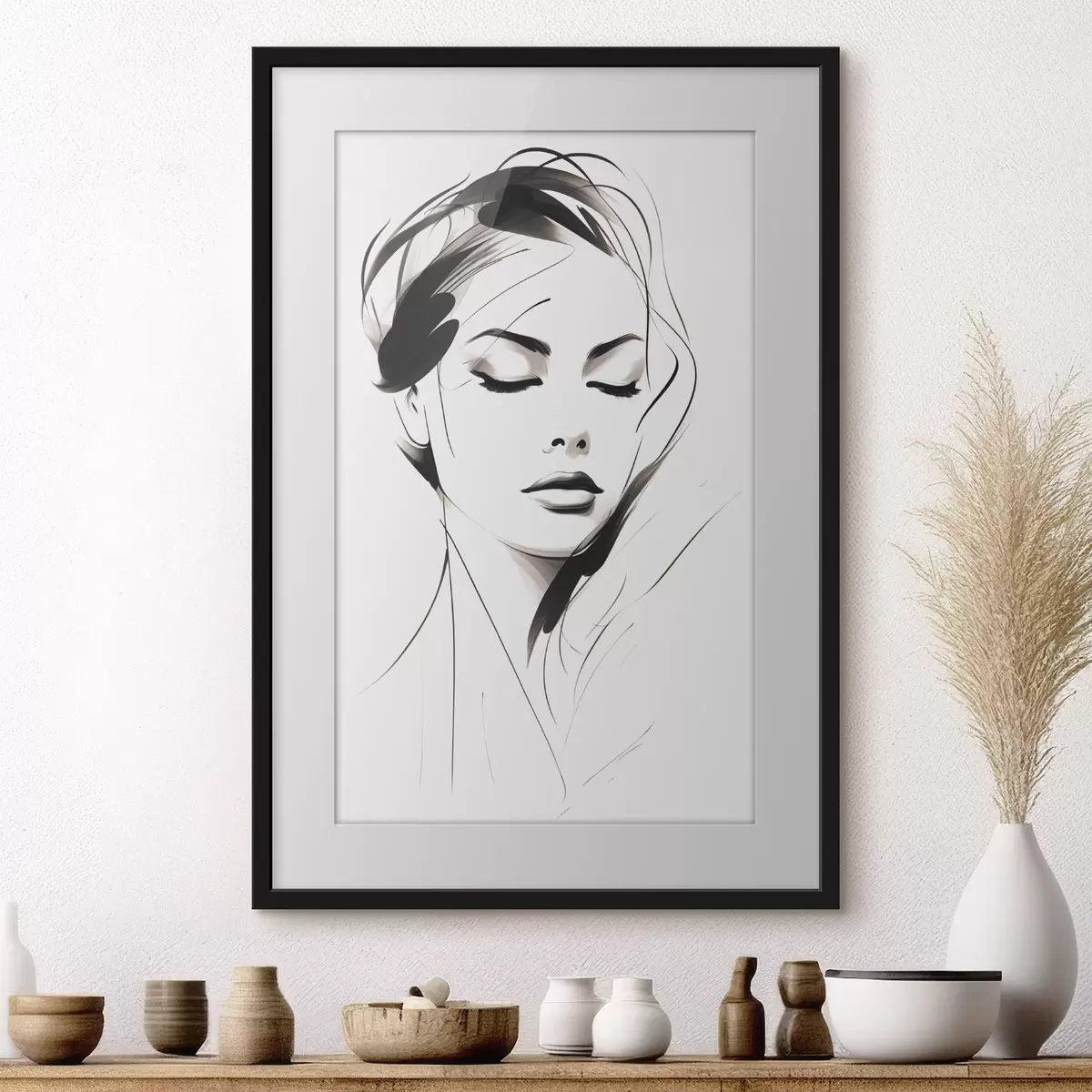 Poster Boceto de una mujer abstracta f49024