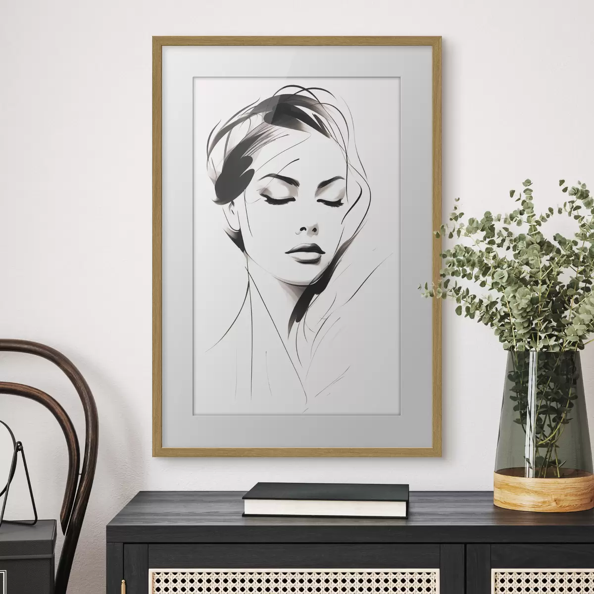 Poster Boceto de una mujer abstracta f49024
