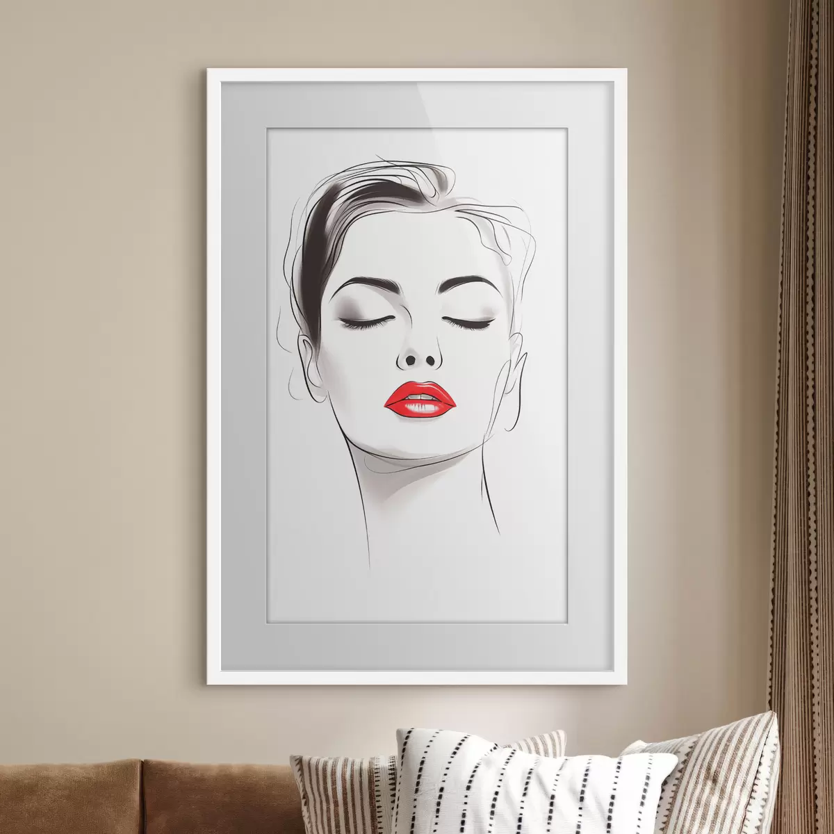 Poster Dibujo lineal minimalista de rostros f49025