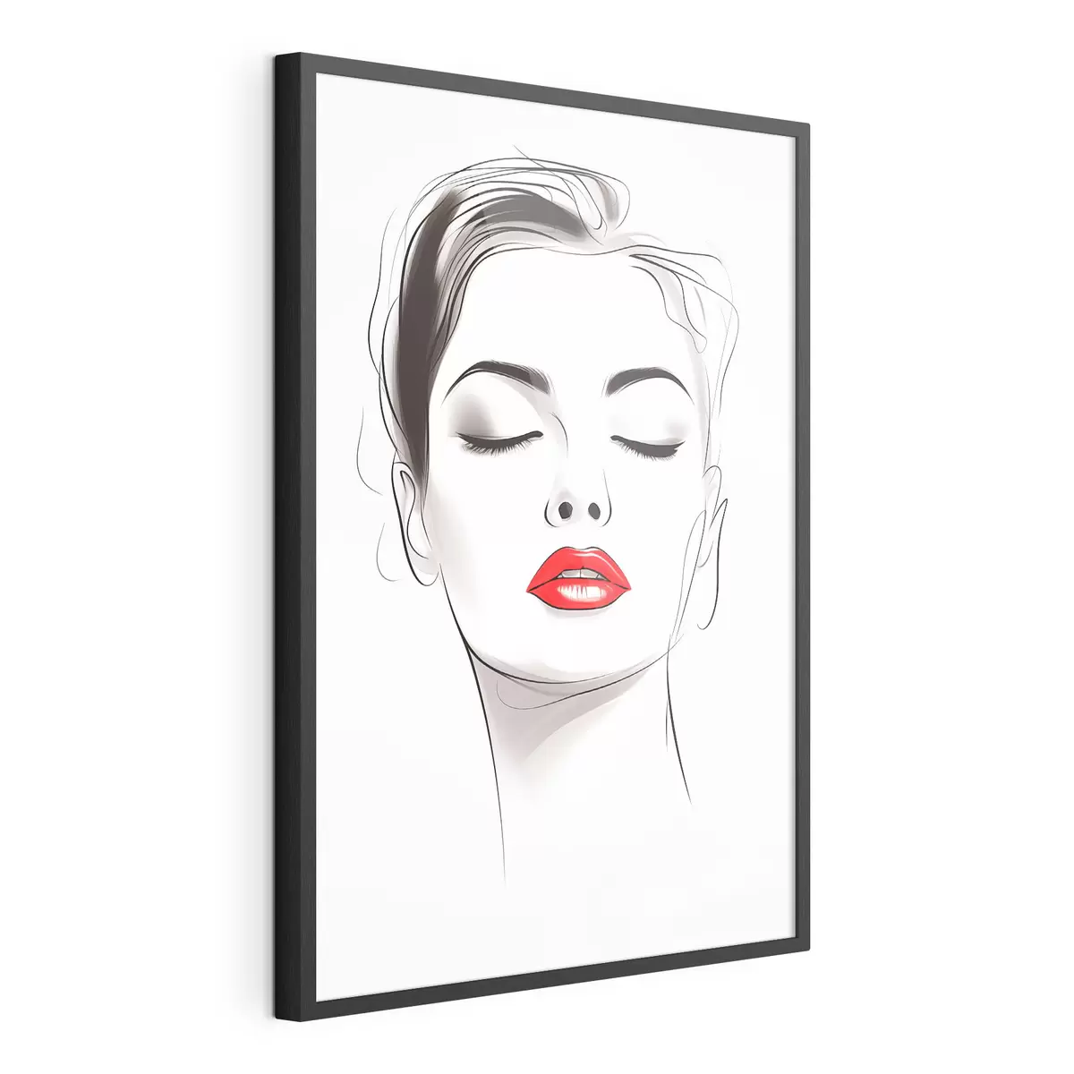 Poster Dibujo lineal minimalista de rostros f49025