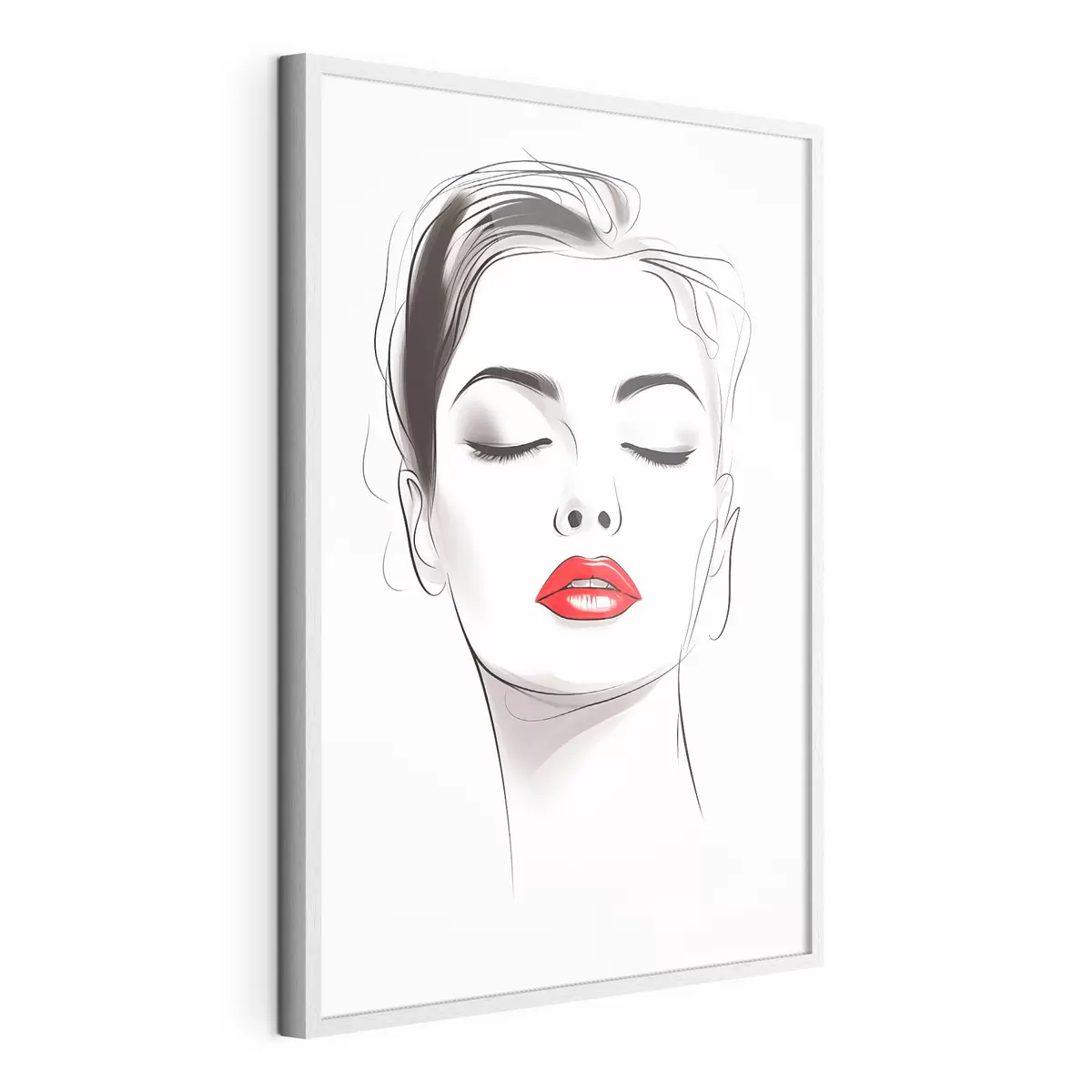 Poster Dibujo lineal minimalista de rostros f49025