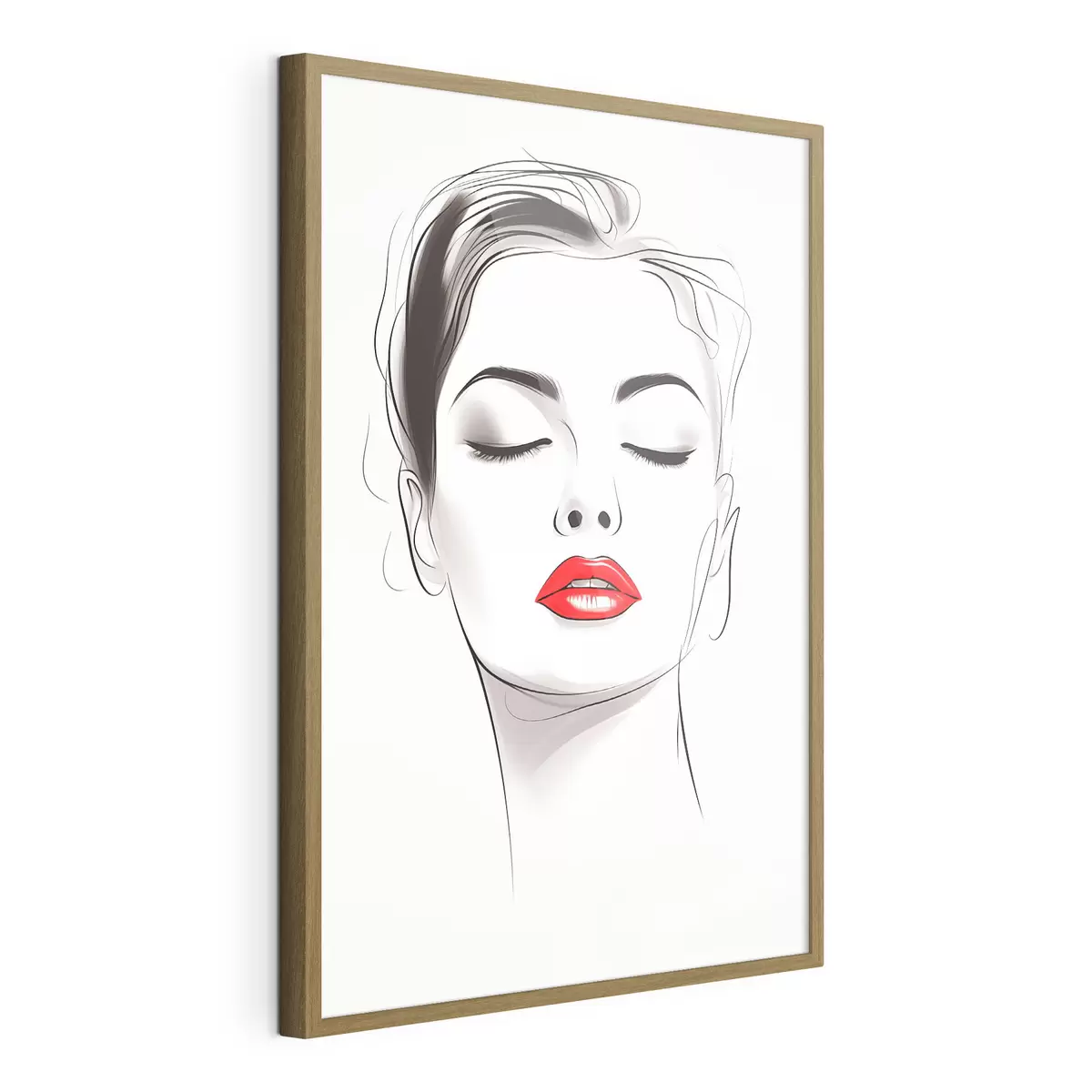 Poster Dibujo lineal minimalista de rostros f49025