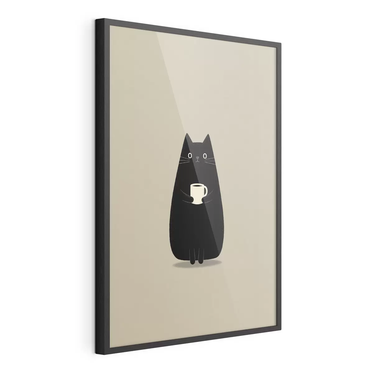 Poster Gato negro con una taza f49030
