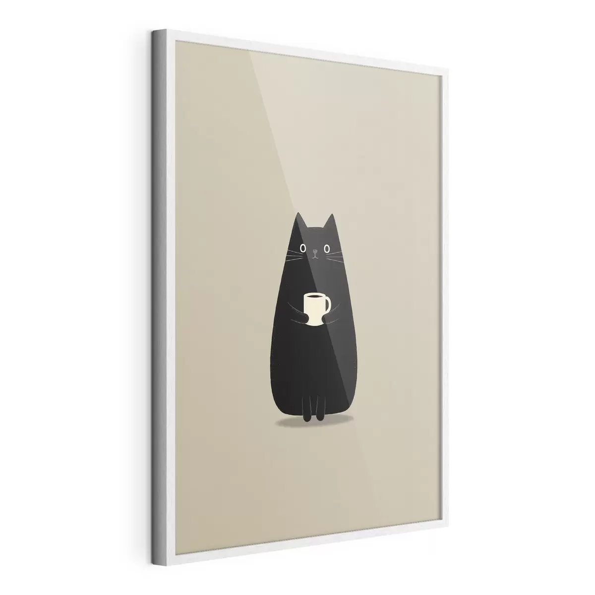 Poster Gato negro con una taza f49030