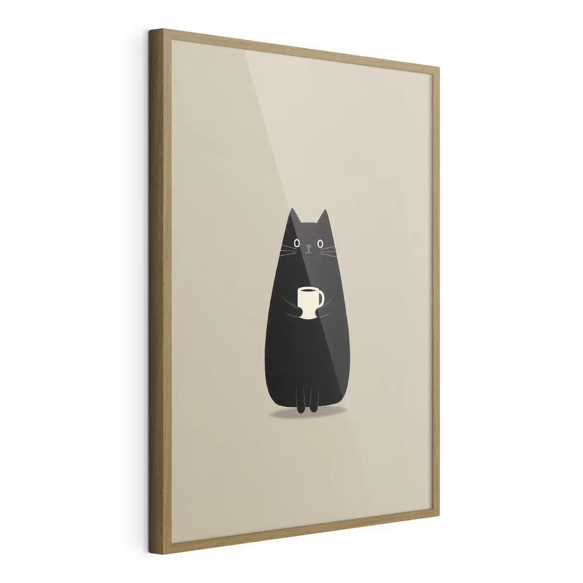 Poster Gato negro con una taza f49030