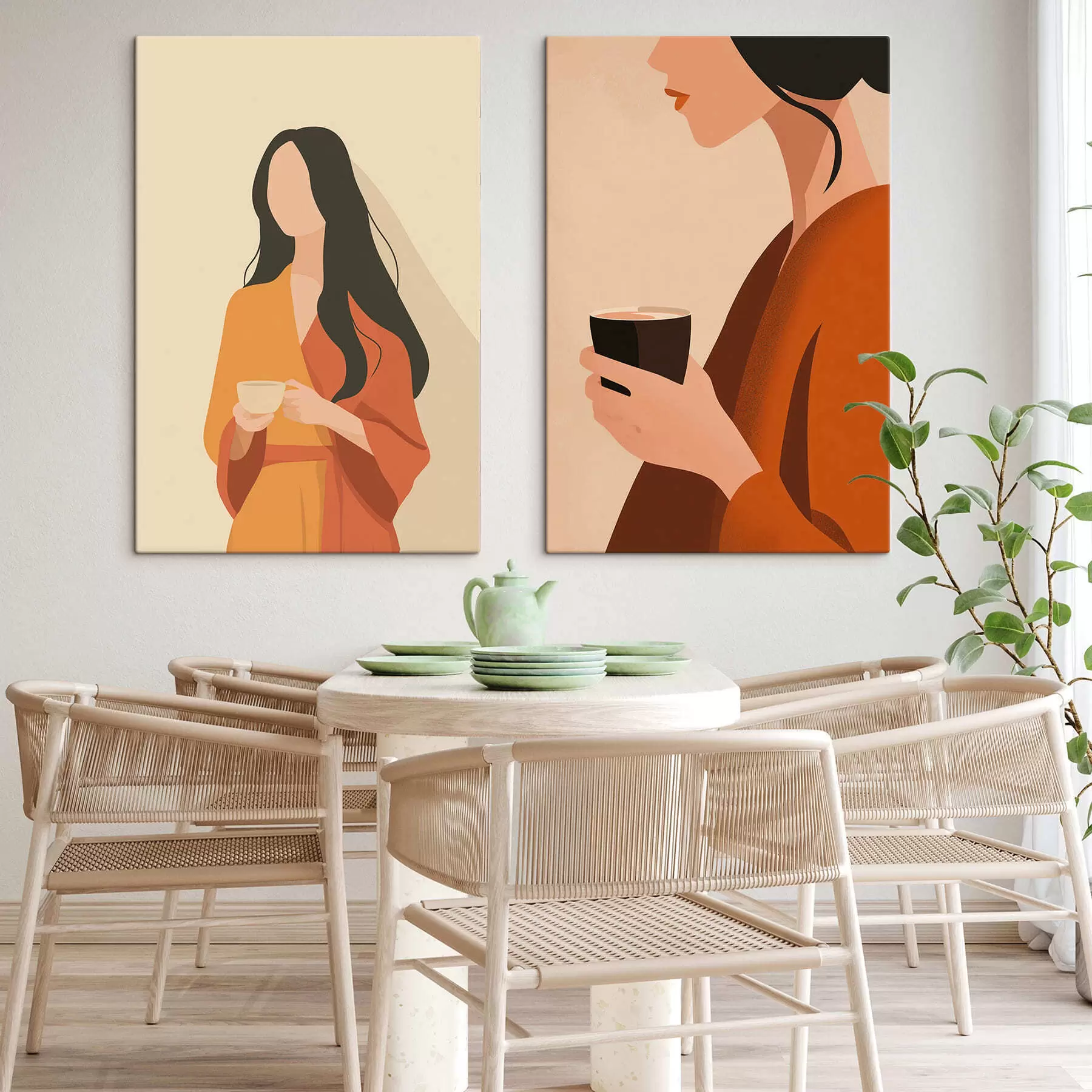 murales de pared Mujer con taza m30420