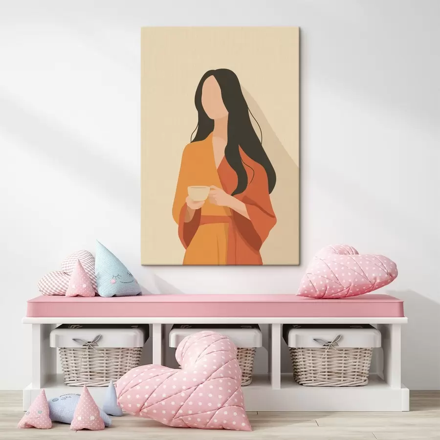 murales de pared Retrato de una mujer minimalista s49020