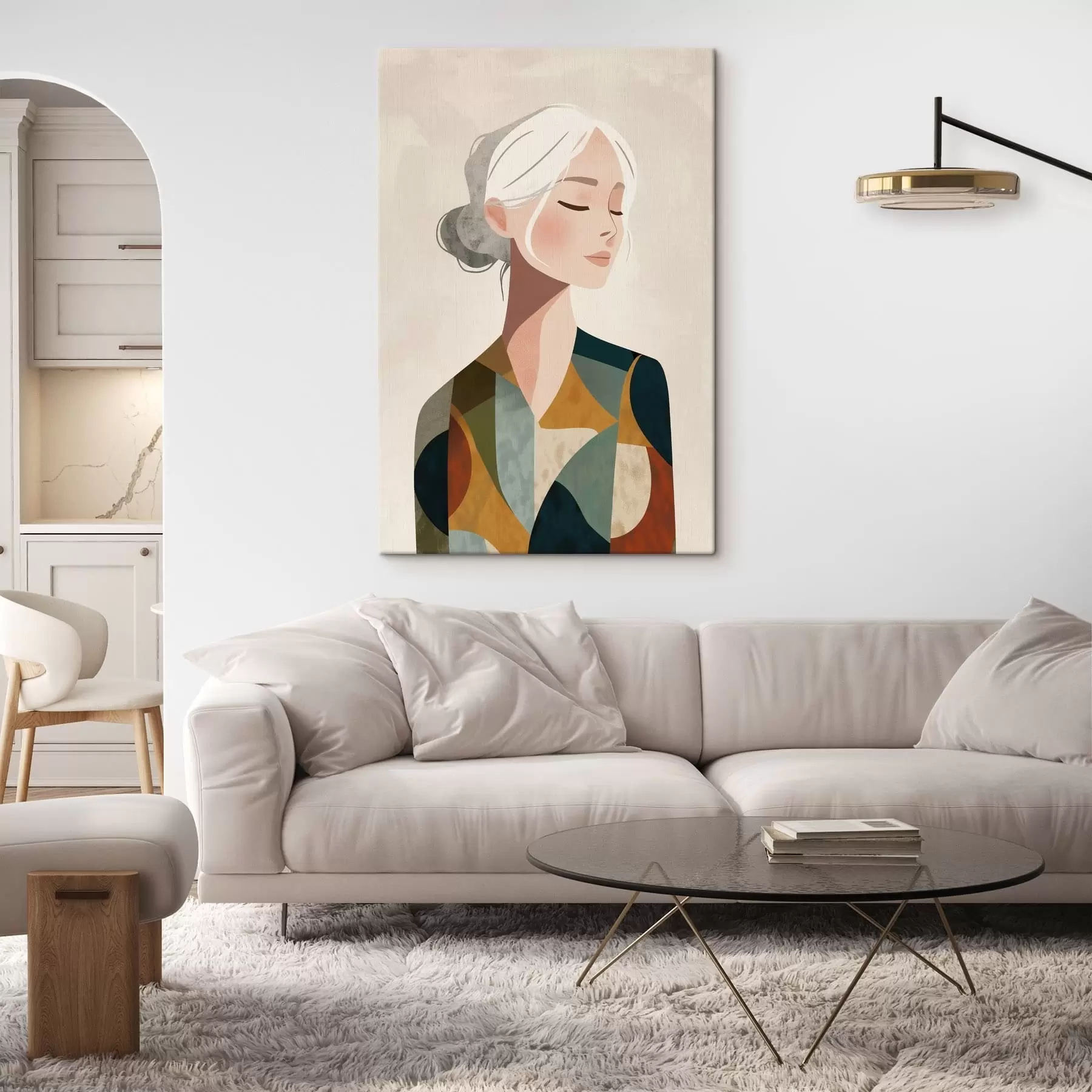 murales de pared Mujer en estilo geométrico s49029