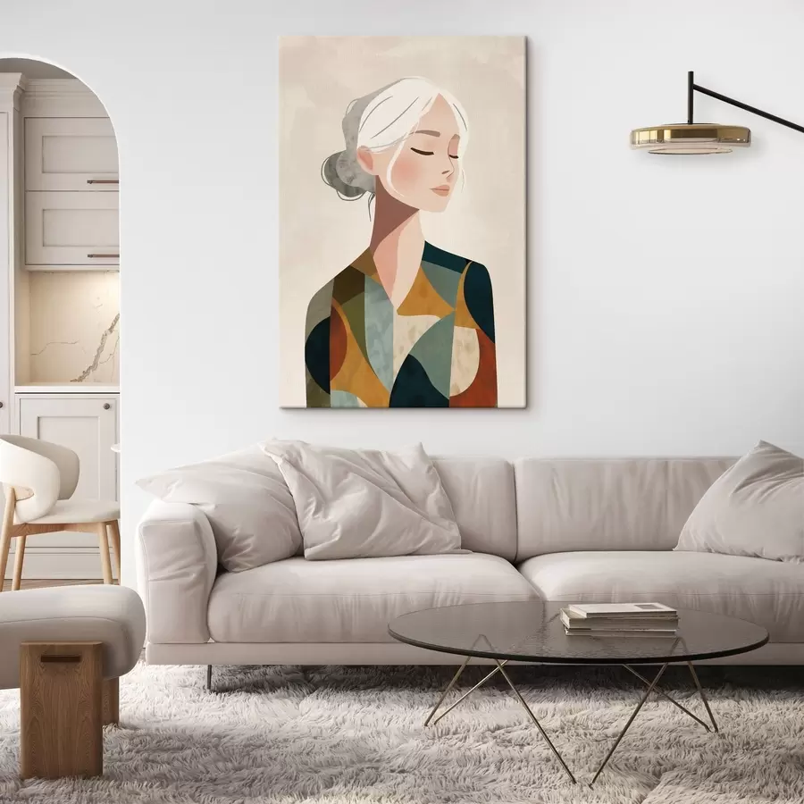 murales de pared Mujer en estilo geométrico s49029