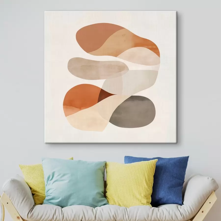 murales de pared Armonía de pétalos translúcidos y formas suaves en un estilo minimalista s48864