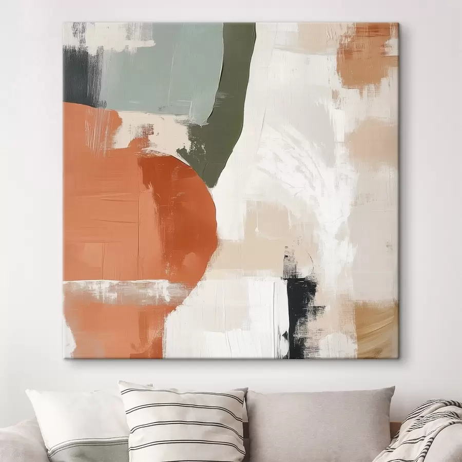 murales de pared Combinación de formas geométricas y líneas libres en un estilo abstracto contemporáneo s48868