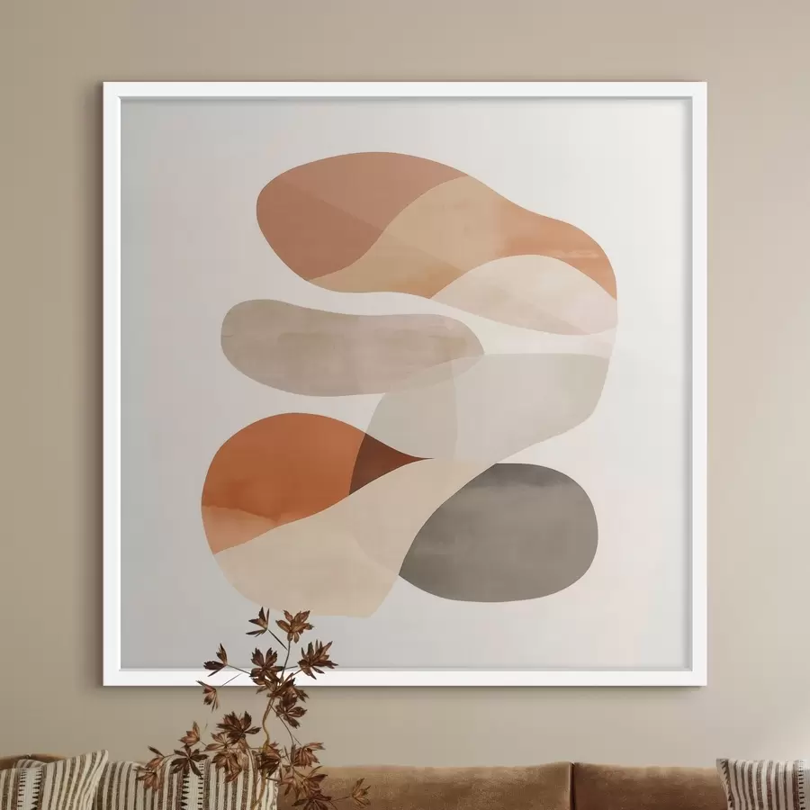 murales de pared Armonía de pétalos translúcidos y formas suaves en un estilo minimalista f48864