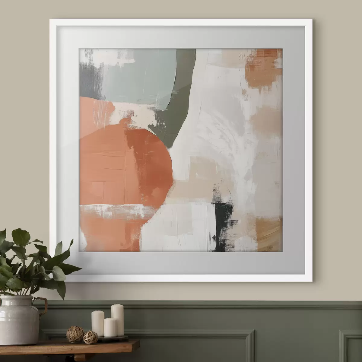 Poster Combinación de formas geométricas y líneas libres en un estilo abstracto contemporáneo f48868