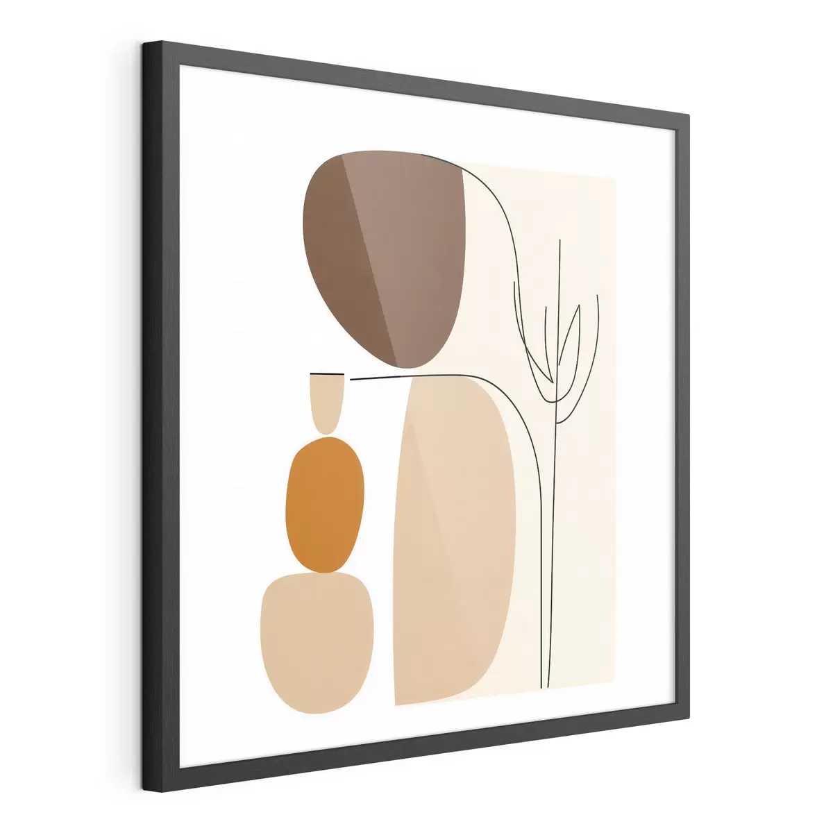Poster Composición abstracta con tallos delgados y formas sencillas en un estilo minimalista f48871