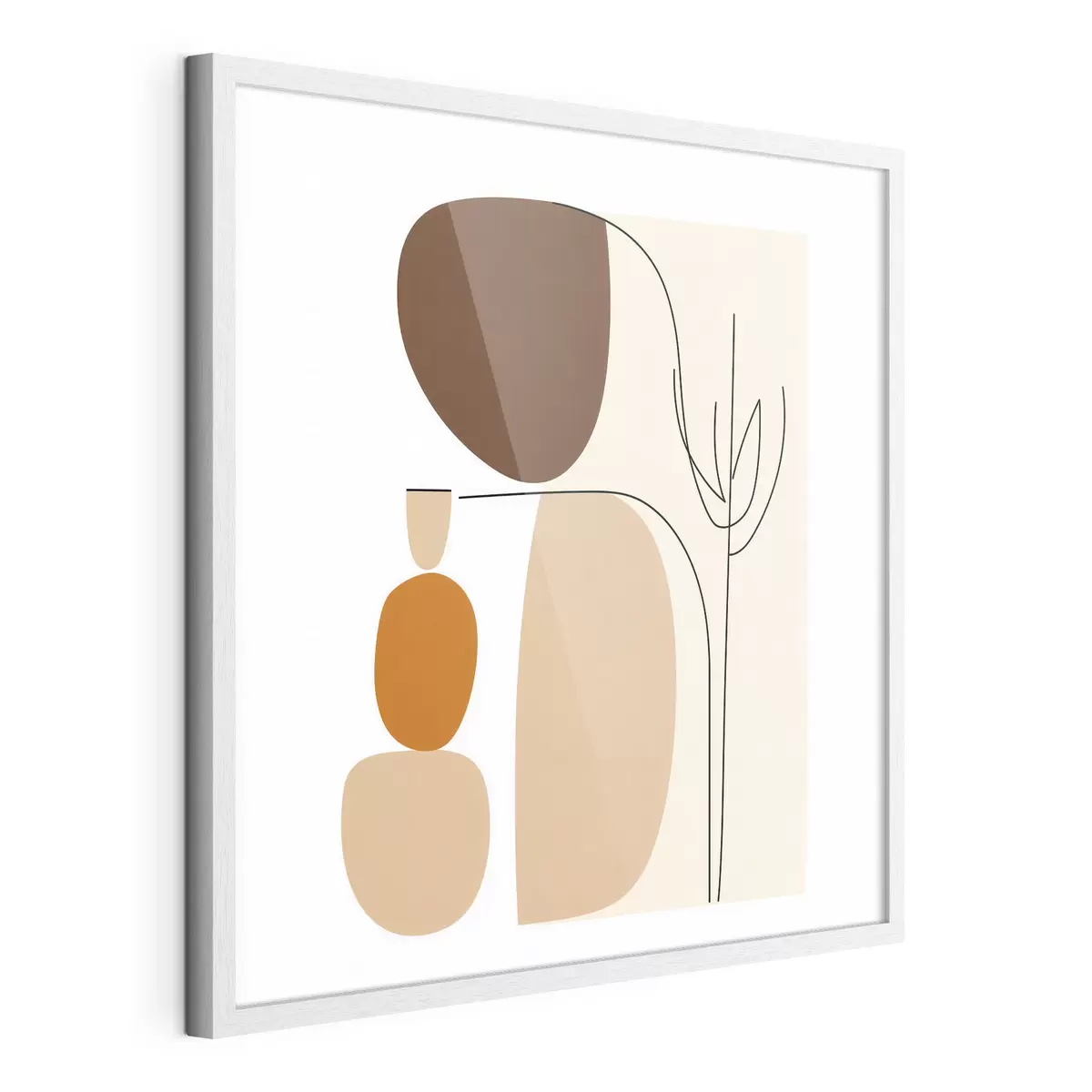 Poster Composición abstracta con tallos delgados y formas sencillas en un estilo minimalista f48871