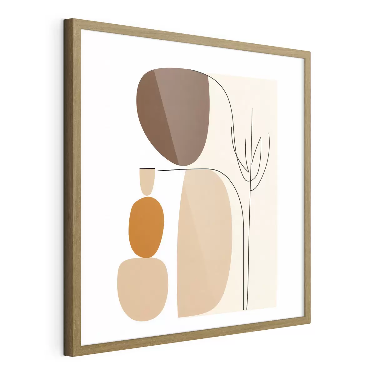 Poster Composición abstracta con tallos delgados y formas sencillas en un estilo minimalista f48871