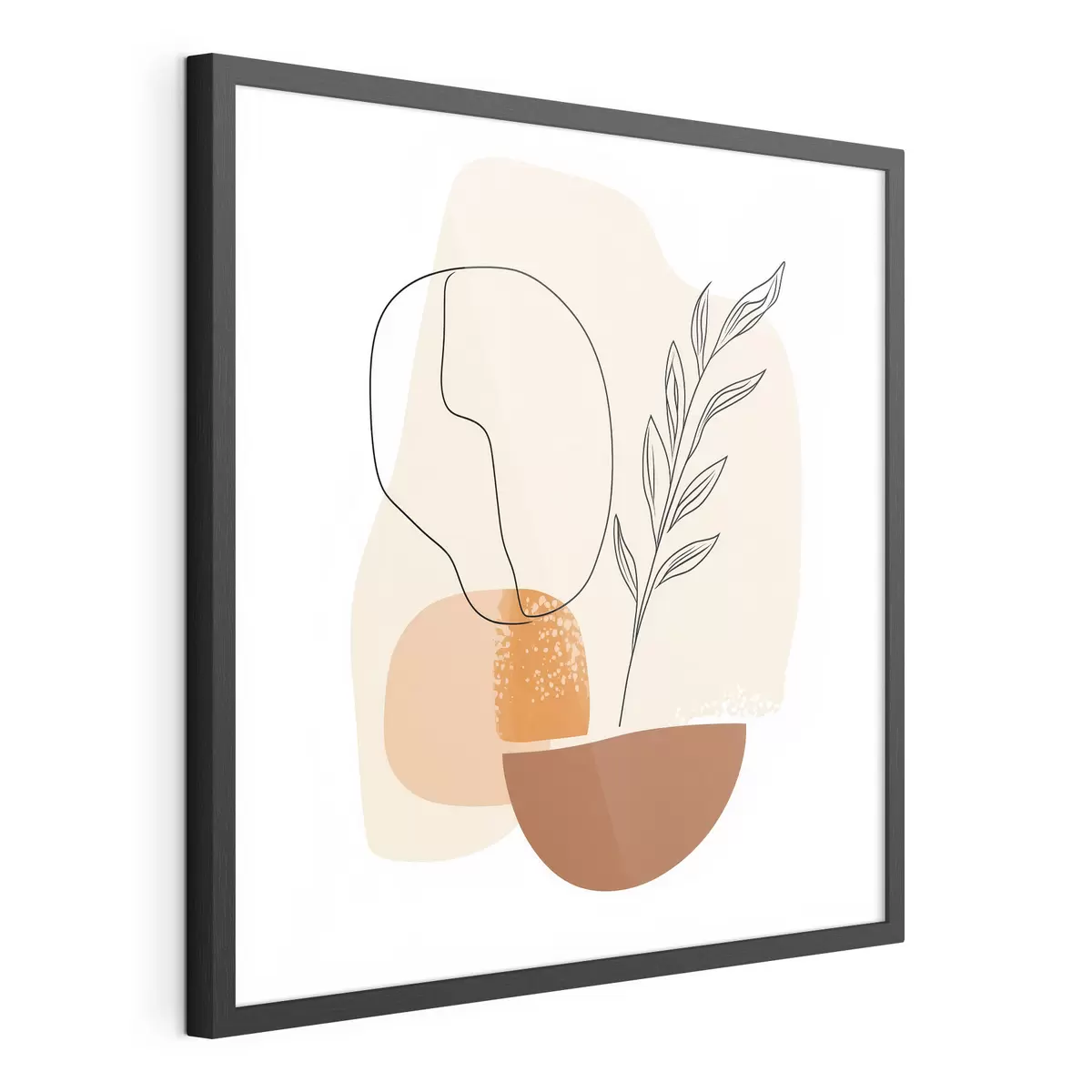 Poster Naturaleza muerta con toques gráficos y formas en tonos pastel, en un estilo de arte contemporáneo f48872