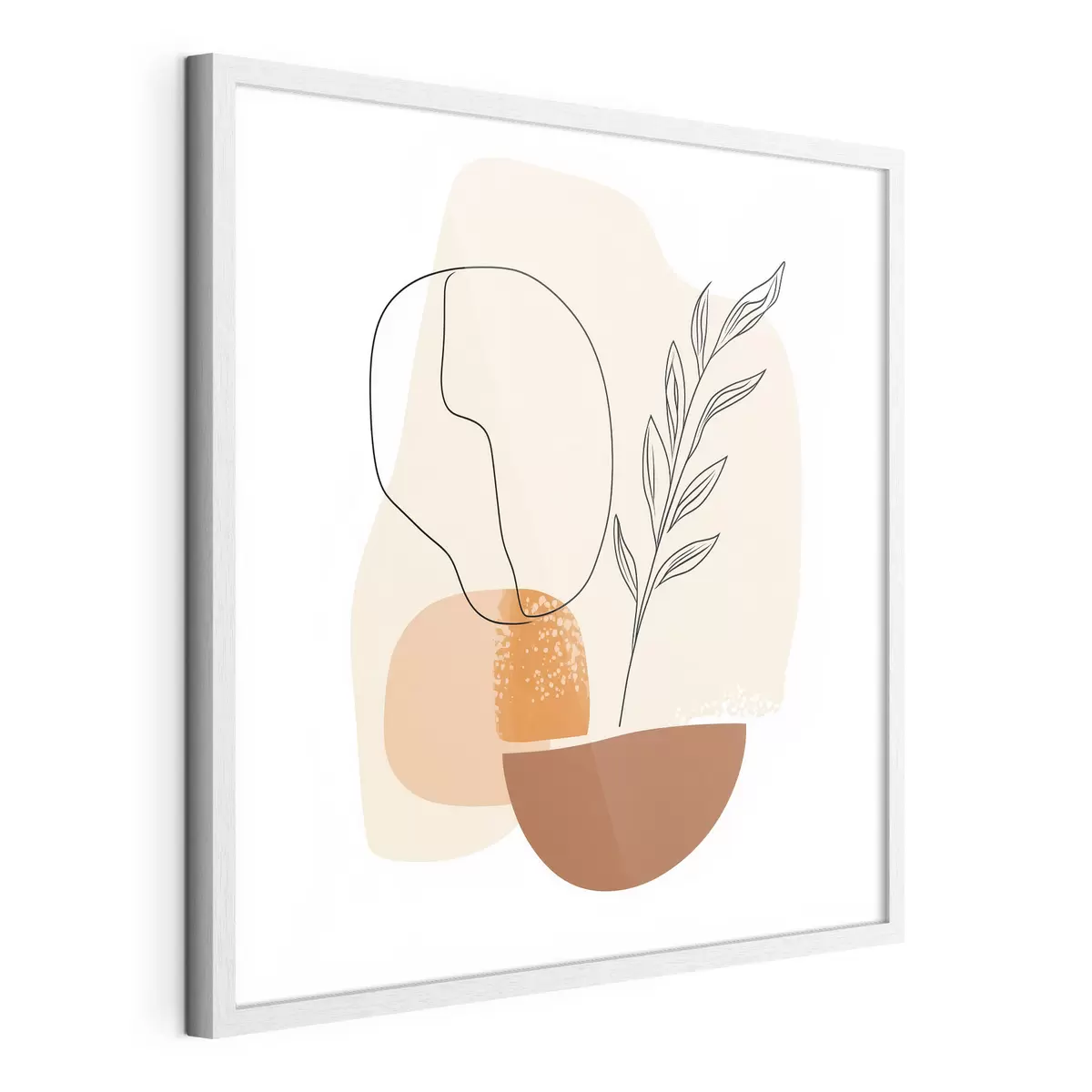 Poster Naturaleza muerta con toques gráficos y formas en tonos pastel, en un estilo de arte contemporáneo f48872