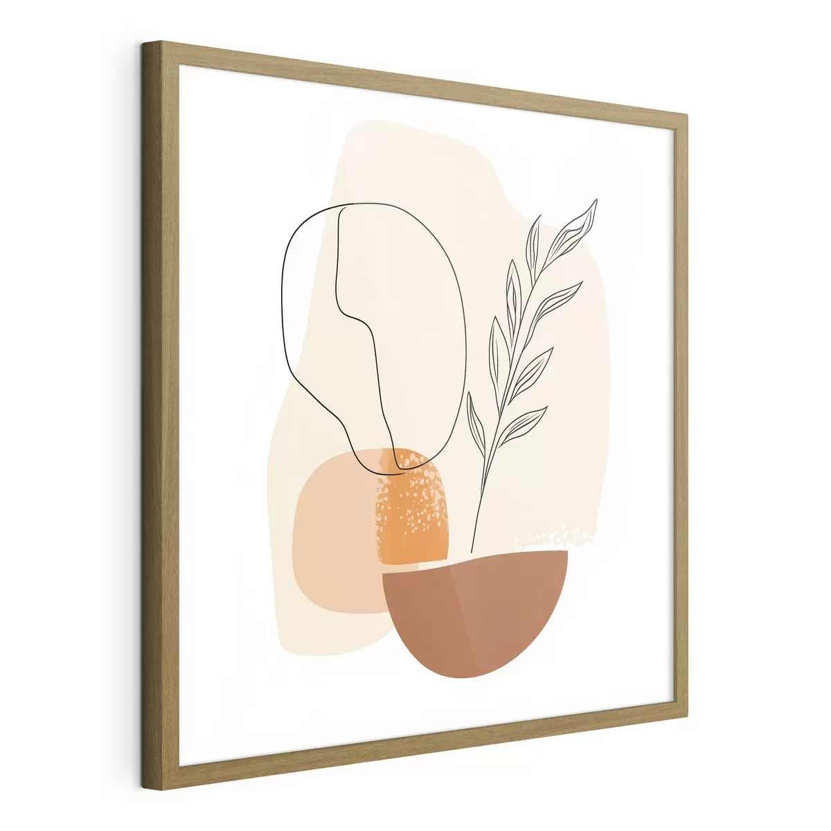 Poster Naturaleza muerta con toques gráficos y formas en tonos pastel, en un estilo de arte contemporáneo f48872