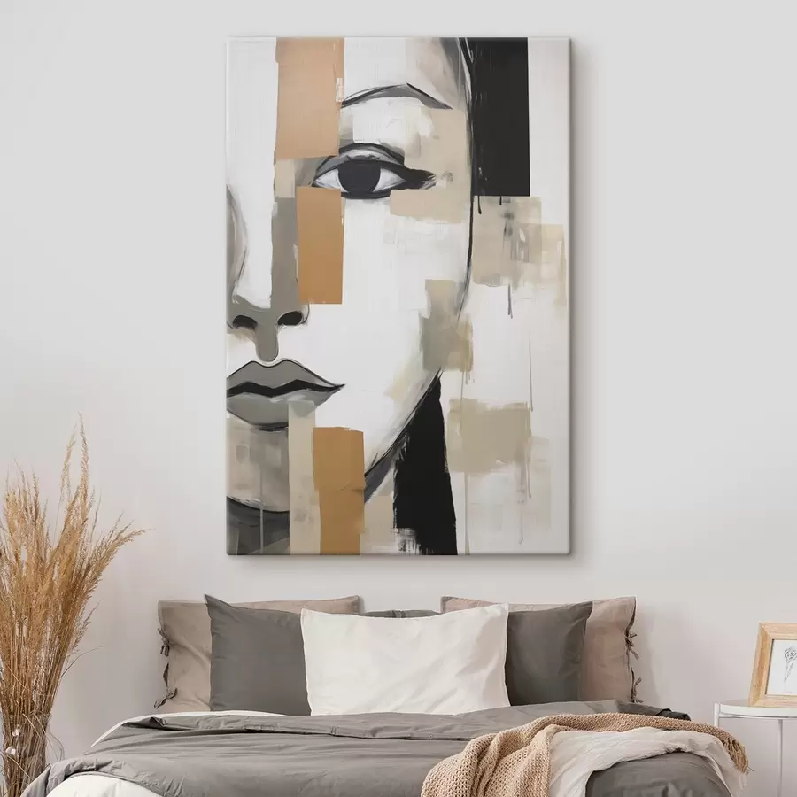 murales de pared Retrato femenino estilizado, imitación de una pintura s49054