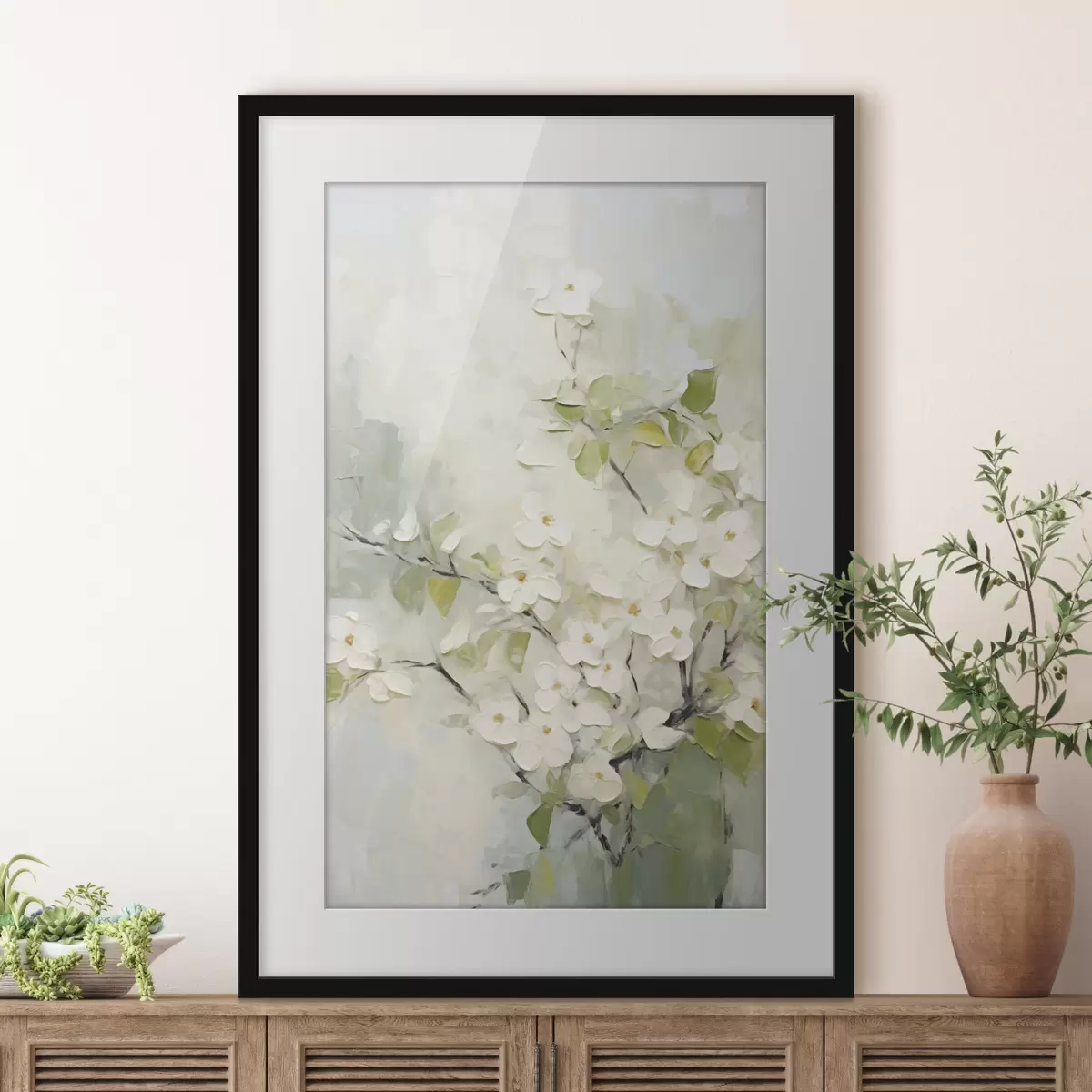 Poster Flores abstractas imitación de pintura f49048