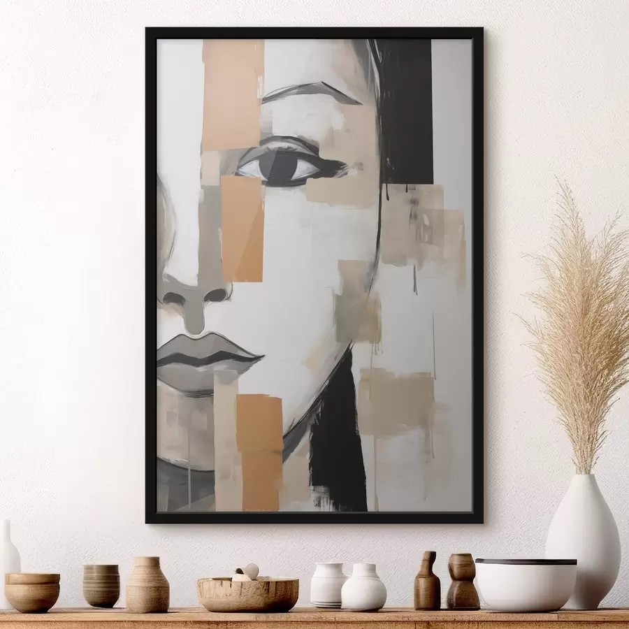 murales de pared Retrato femenino estilizado, imitación de una pintura f49054