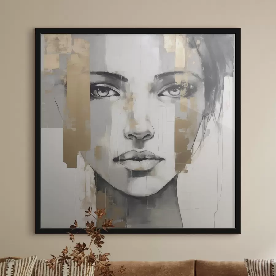 murales de pared Imitación de un retrato femenino pintado f49055