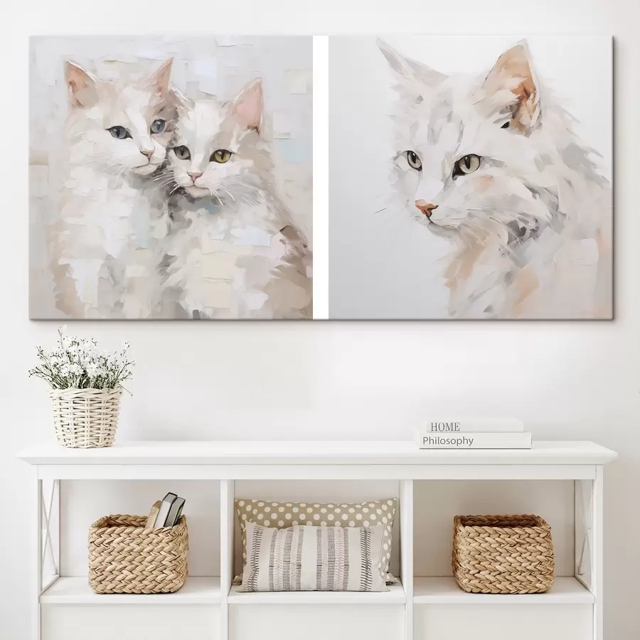 murales de pared Pintura imitación gatos m30443