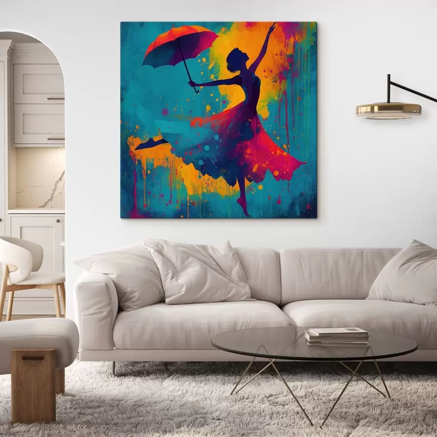 murales de pared Bailarina con paraguas s49096