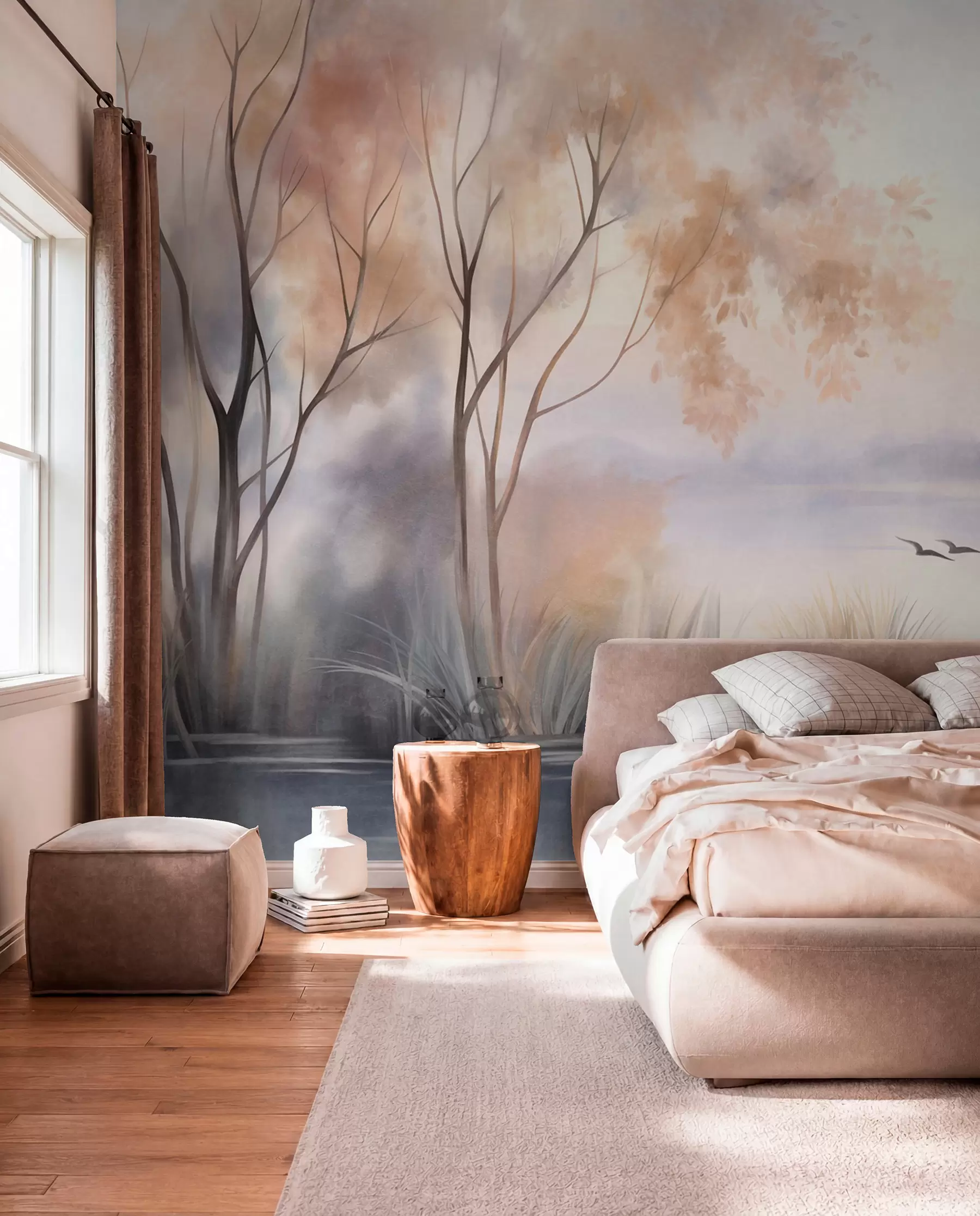 murales de pared Lago en rosa empolvado w09866