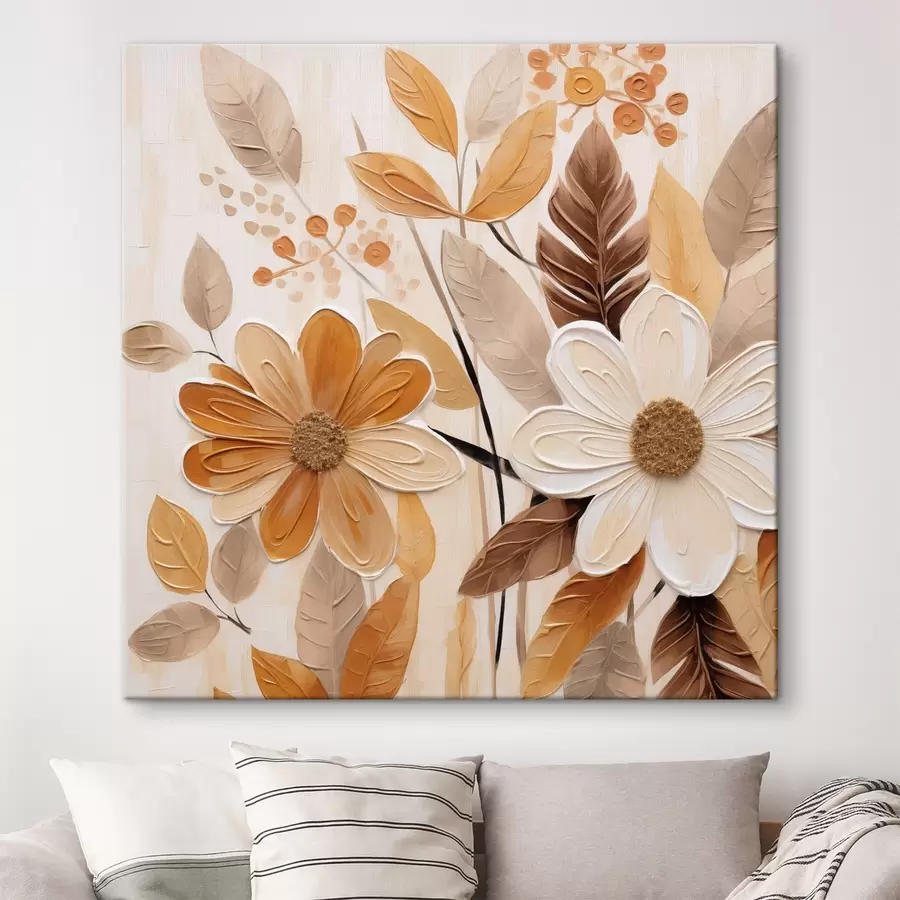 murales de pared Flores estilizadas, imitación de pintura s49072