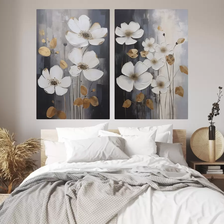 murales de pared Abstracción con flores: imitación de una pintura m30452