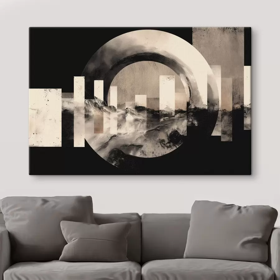 murales de pared Abstracción geométrica con círculos y rectángulos s49183