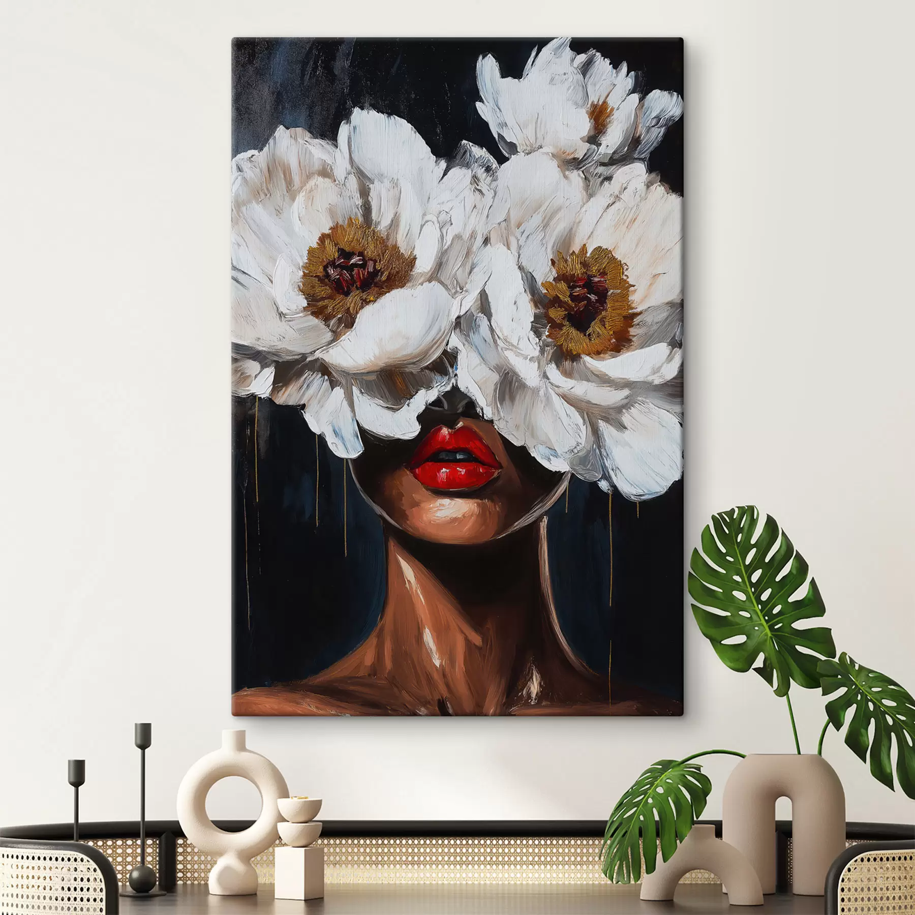 murales de pared chica con flores s49269