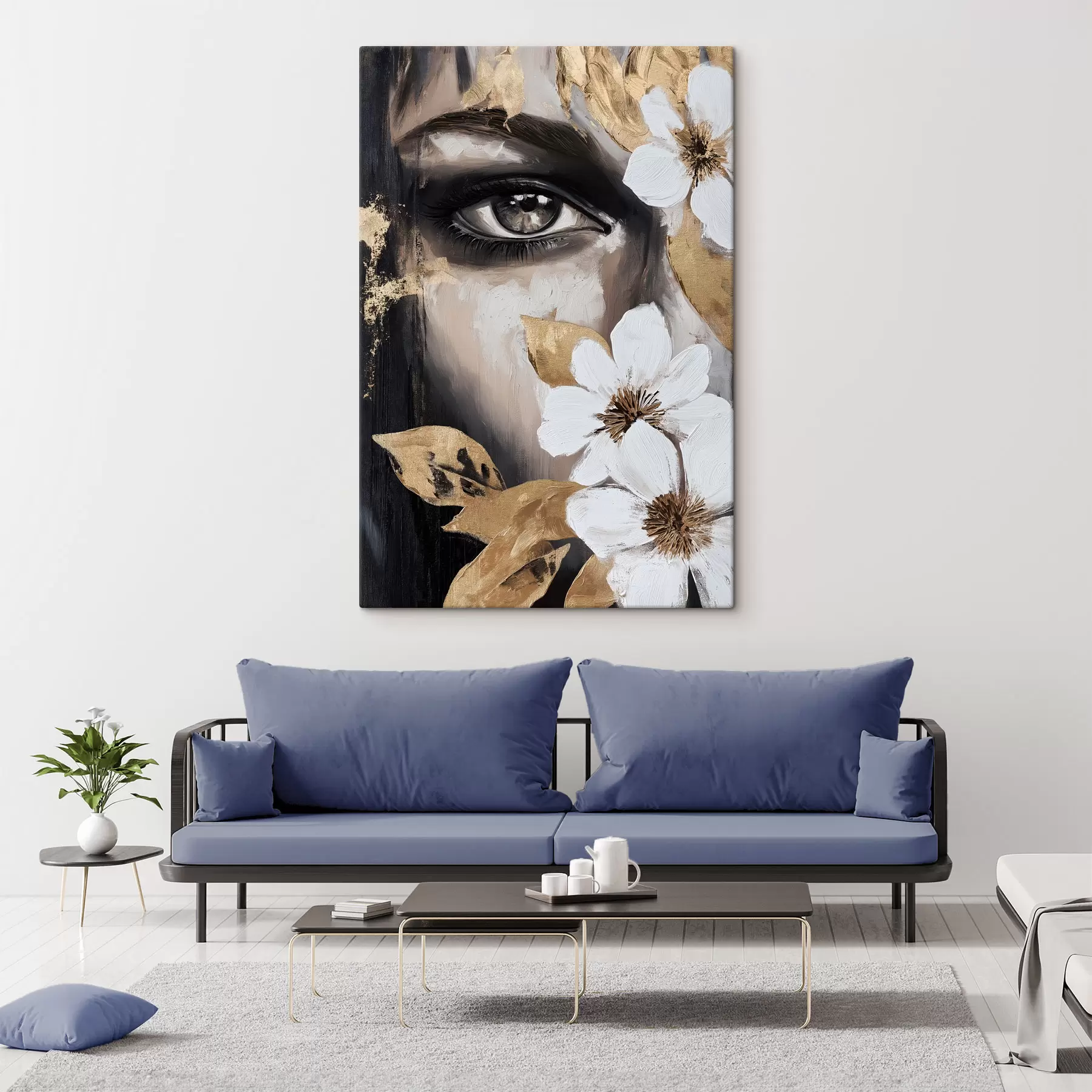 murales de pared chica con flores s49272