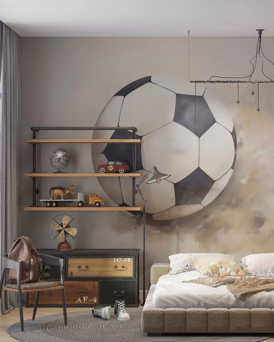 murales de pared Cuadro que imita un balón de fútbol w05640